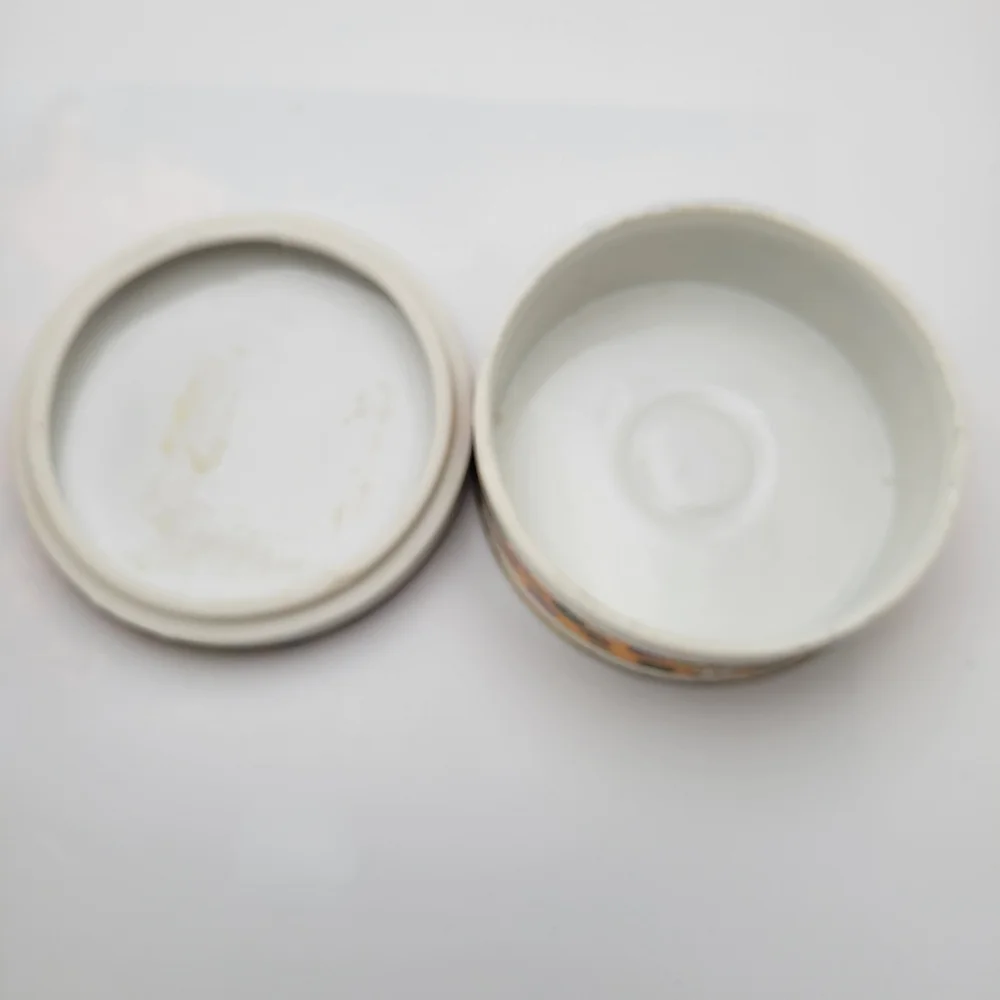 Vintage Porcelian Trinket Boxes Bathroom Vanity Set Powder Container Flower...